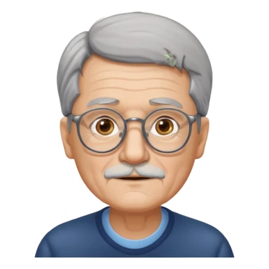 una imagen de un abuelo de 63 años con gafas sticker