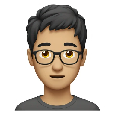 Pain Young Asian man with glasses sticker