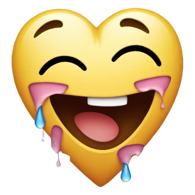 A laughing emoji with tears of joy but holding a broken heart. sticker