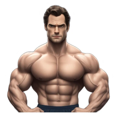 Henry Cavil in the gym sweating and flexing  sticker