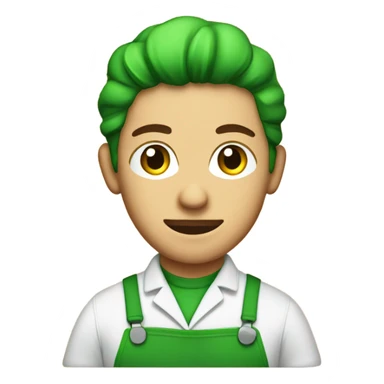 barista in green apron with peashooter sticker