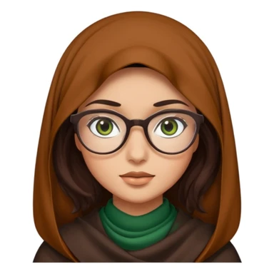 A hijab brunnet girl with glasses and a girl with dark amber waivy hair and green eyes  sticker
