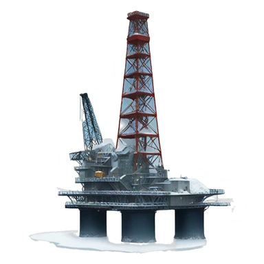 oil rig in snow sticker