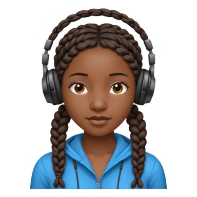 black girl with beats with twists braids sticker