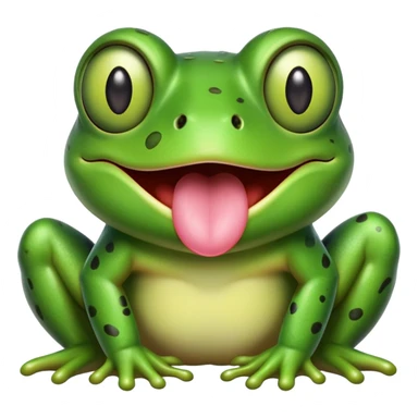 cute cross-eyed frog with tongue sticking out and silly grin sticker
