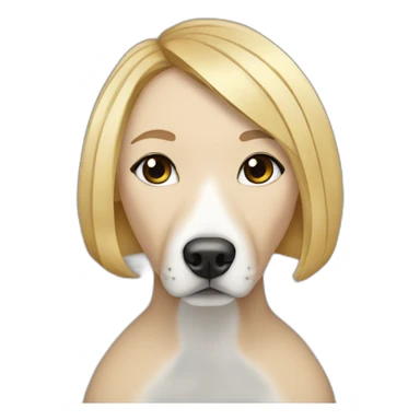 Blond lady with shoulder length bob haircut and a black and white Pitbull sticker