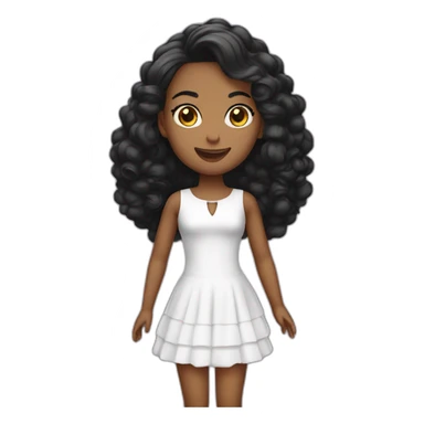 Moça branca de vestido cor preta sticker