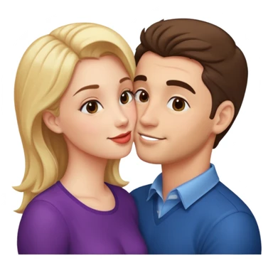 a good looking man and good looking woman are Kissing, indoor sticker