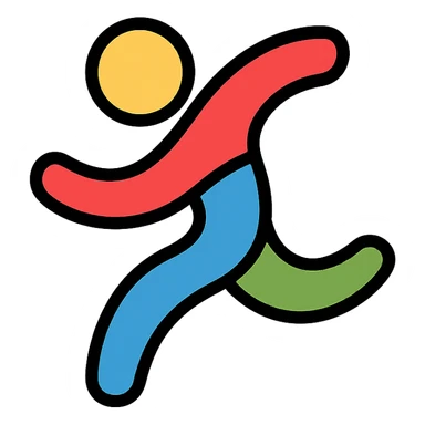 playful abstract icon inspired by athletic brand logo, unique design, no text, no brand name sticker