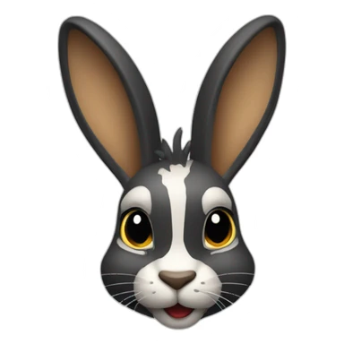 Lapine arlequin côté de visage gauche noir sticker