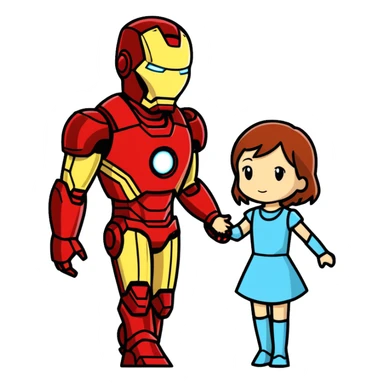 Iron man with Toni from girlfriends face sticker