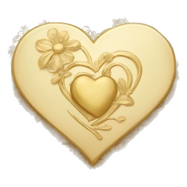 Golden heart with a floral pattern on it  sticker