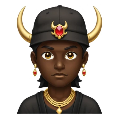 demon with backwards hat and jewelry  sticker