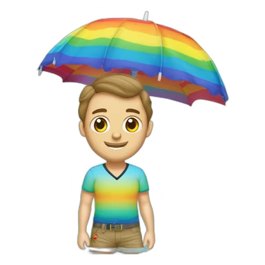 Jonathan Toews as beach bum under rainbow umbrella sticker