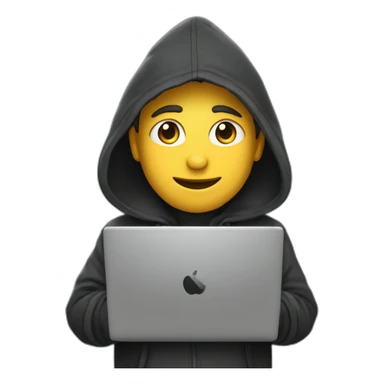 De bie Young man with a hood behind his laptop sticker