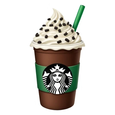  Starbucks hot cocoa with whipped cream and Oreo cookie crumbles in a green checkered to go Starbucks cup  sticker