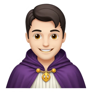 villain smiling with a white cloak , male sticker