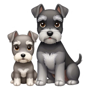 Liver parti mini schnauzer with another gray and black mini schnauzer  sticker