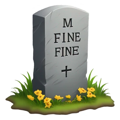 Gravestone with the words “I’m fine” written on it sticker