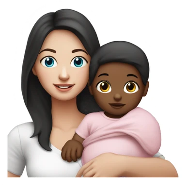 mom holding newborn baby girl with blue eyes and white skin baby dark hair white skin newborn little baby girl pink sticker