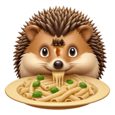 hedgehog eating pasta sticker