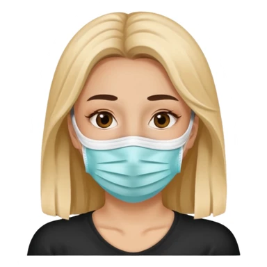A woman with a face mask that only covers her face sticker