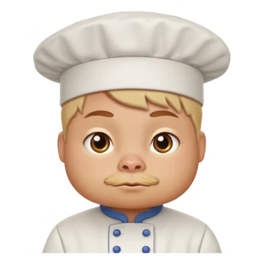 Gallina con ropa de chef con una cara de conflicto de aprovacion y demostracion sticker