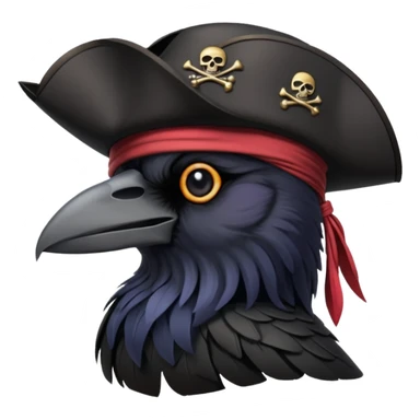 raven with a pirate hat 128.128 sticker
