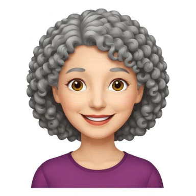 Femme 53 ans cheveux gris frisés  sticker