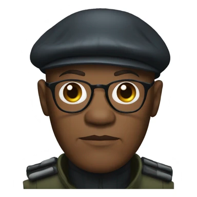 bald samuel l jackson serious wearing beret sticker