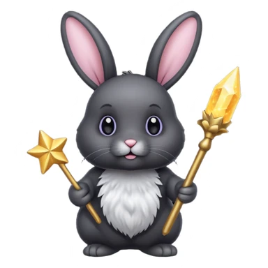 Black bunny with wand  sticker