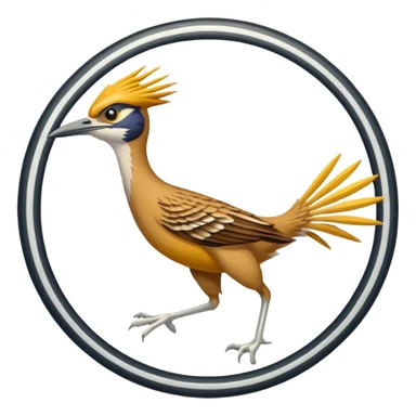 yellow roadrunner . feet are circled by a white line spinning in a circle to indicate running fast. sticker