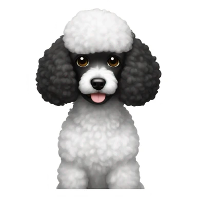 black head and white toy poodle sticker