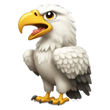 Aguila tipo caricatura feliz, triste, enojada, golpeando sticker