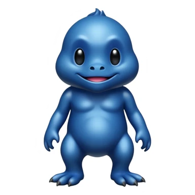 Dusky Glossy Oil-Sheen Blackened Blue Pokémon-Fakémon-Digimon-Creature, (full body) sticker