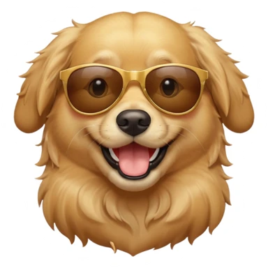 Golden retriever with sunglasses  sticker