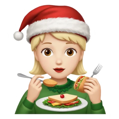 christmas character eating lunch sticker