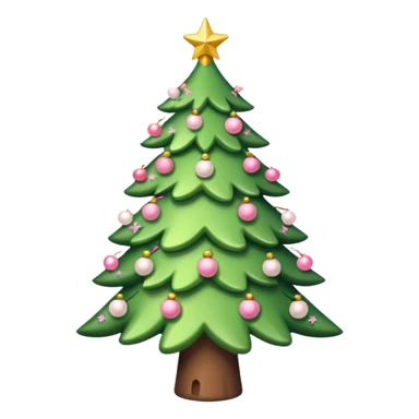 light green and light pink xmas tree sticker