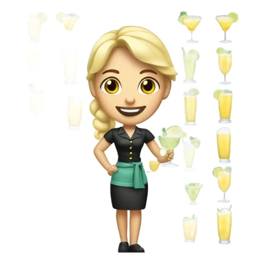 Blonde waitress with margaritas sticker