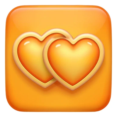 two hearts orange and yellow pastel sticker