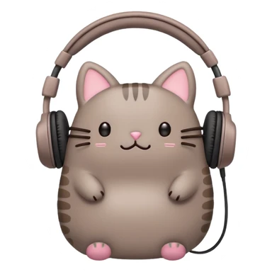 Pusheen with earphones  sticker
