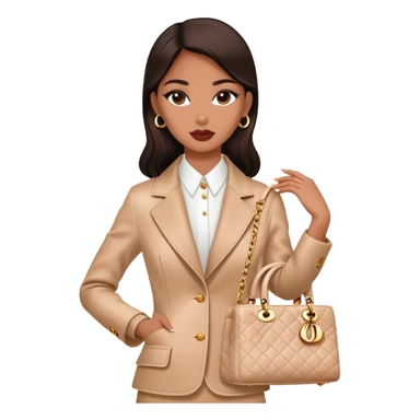 Woman dressed up in Dior Bar jacket carrying a Lady Dior bag sticker