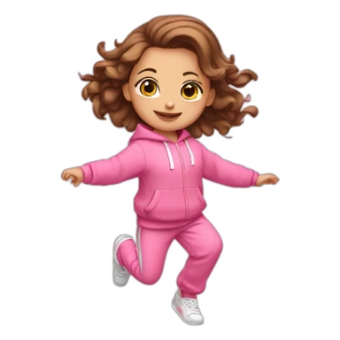 dancing-brown-haired-white-girl-pink-oversize-tracksuit sticker