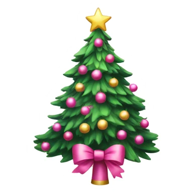 christmas tree with pink bows christmas mood sticker