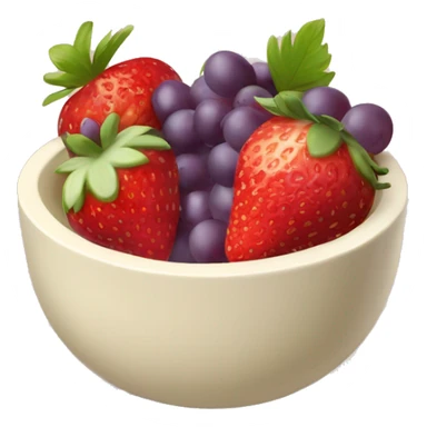 fruit yogurt bowl with strawberries and grapes beige  sticker