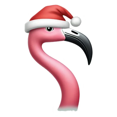 Flamingo wearing a Santa hat sticker