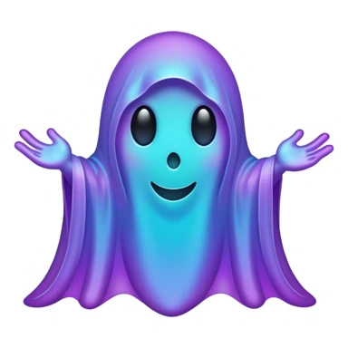 glitter purple and cian ghost glory sticker