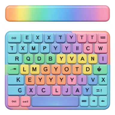 Pastel rainbow keyboard sticker