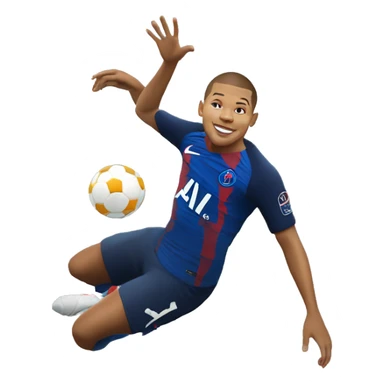 Mbappe sur un dauphin soulevant la ligue des champions sticker