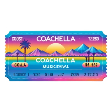 coachella music festival ticket sticker